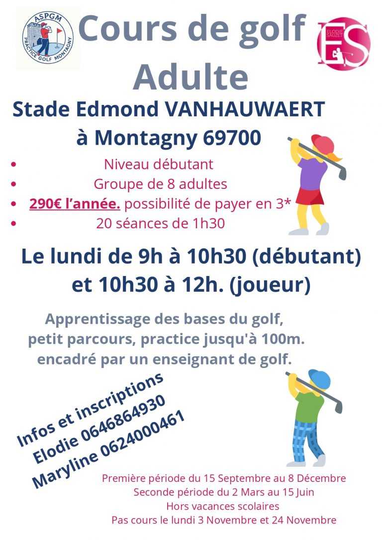 Ecole de Golf adulte