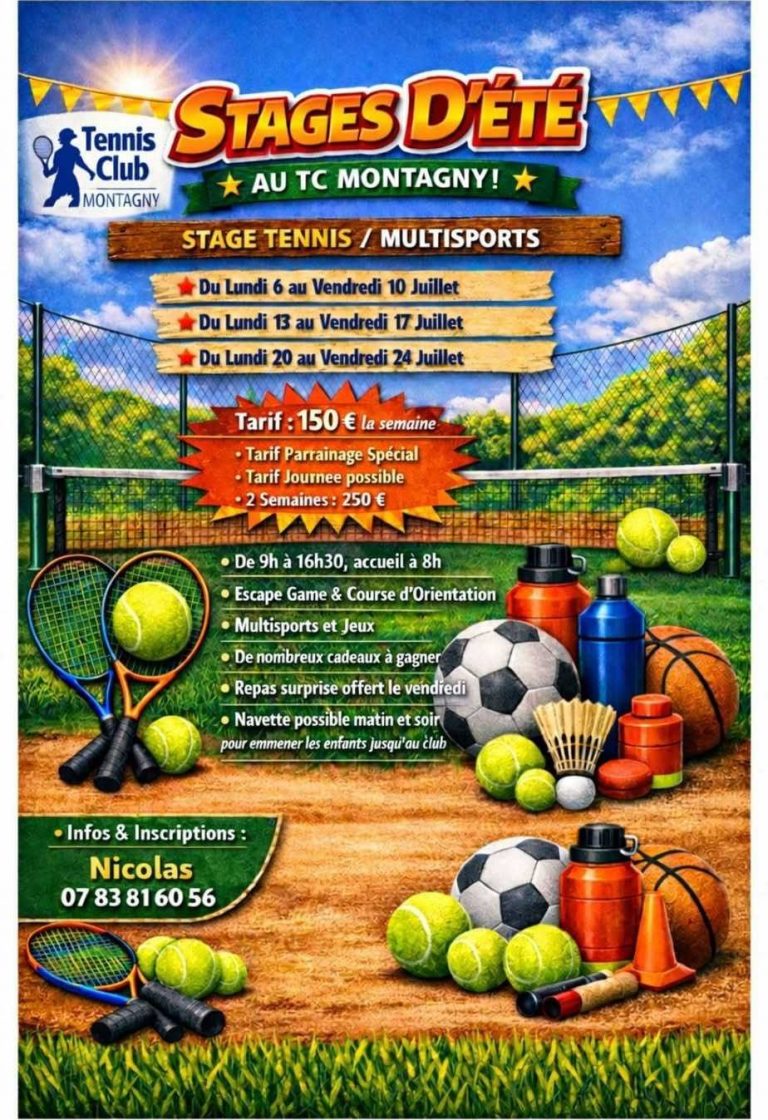 Affiche Stage été Tennis